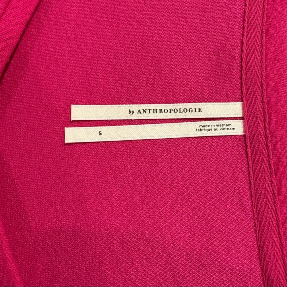 Anthropologie Pink Ruched V-Neck Short Sleeve Top Size Small - Picture 6 of 6